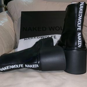 Brand New Naked Wolfe Platform Boots w 2 Dust bags